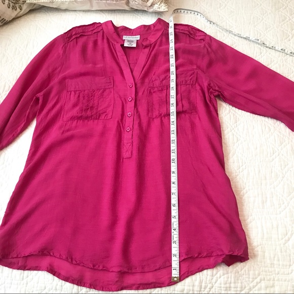 Soft Surroundings Pink Button Down Pop Over Blouse - Picture 5 of 12
